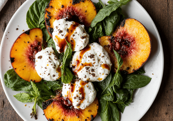 Peach Burrata Salad with Balsamic