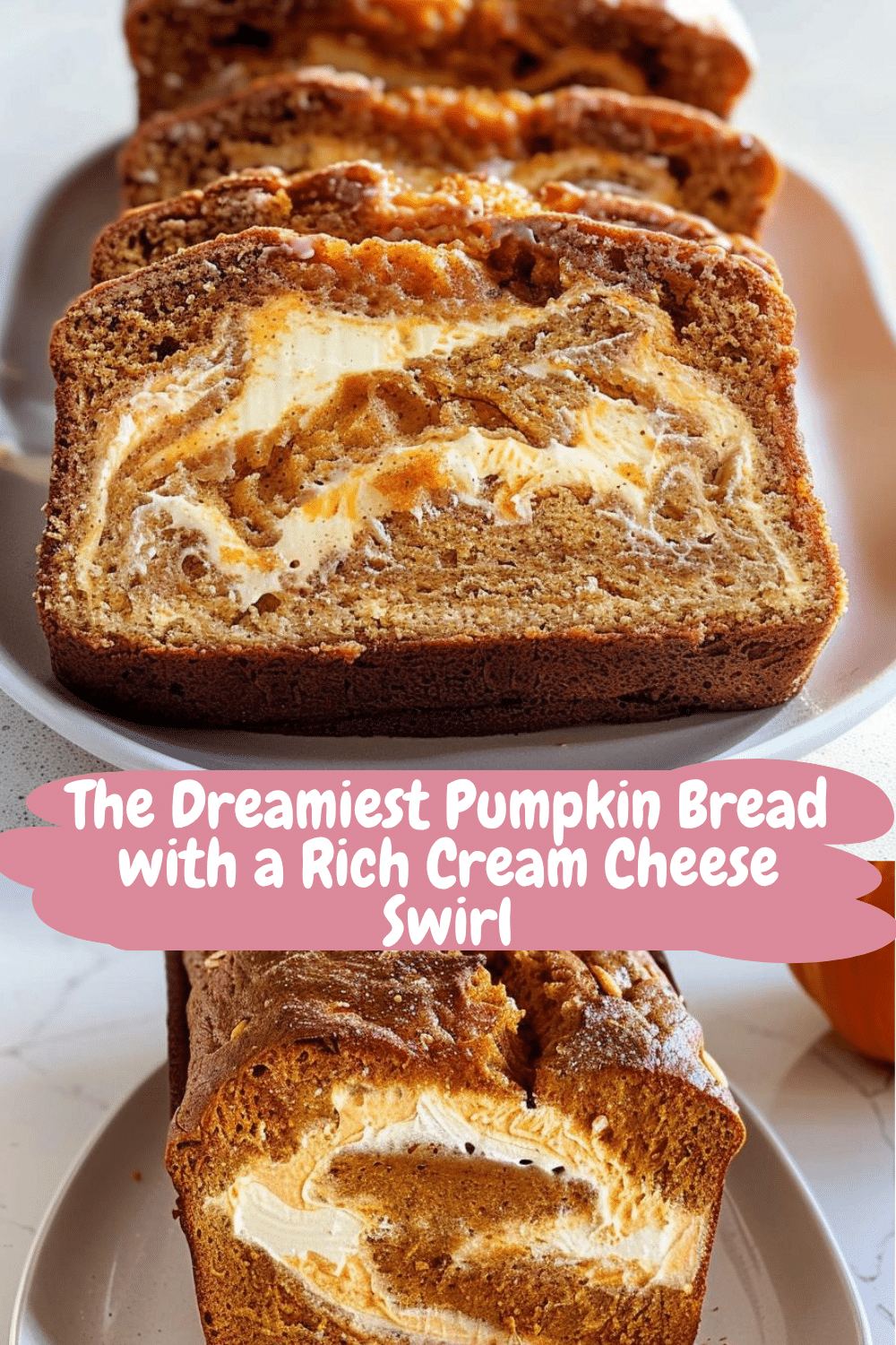 Homemade moist pumpkin cream cheese bread recipe