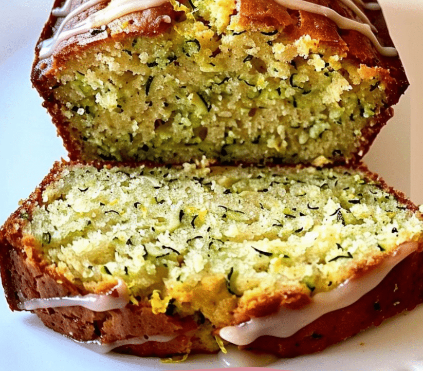 Sliced Lemon Zucchini Bread Ingredients for Luscious Lemon Zucchini Bread recipe on a kitchen counter