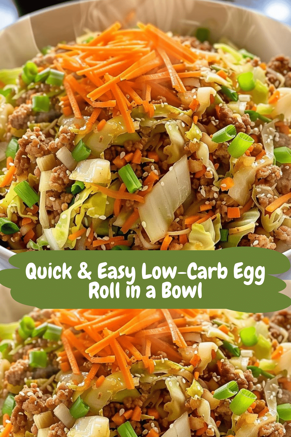 Healthy Egg Roll Bowl Low-Carb Egg Roll Bowl Recipe with Soy Sauce and Vegetables