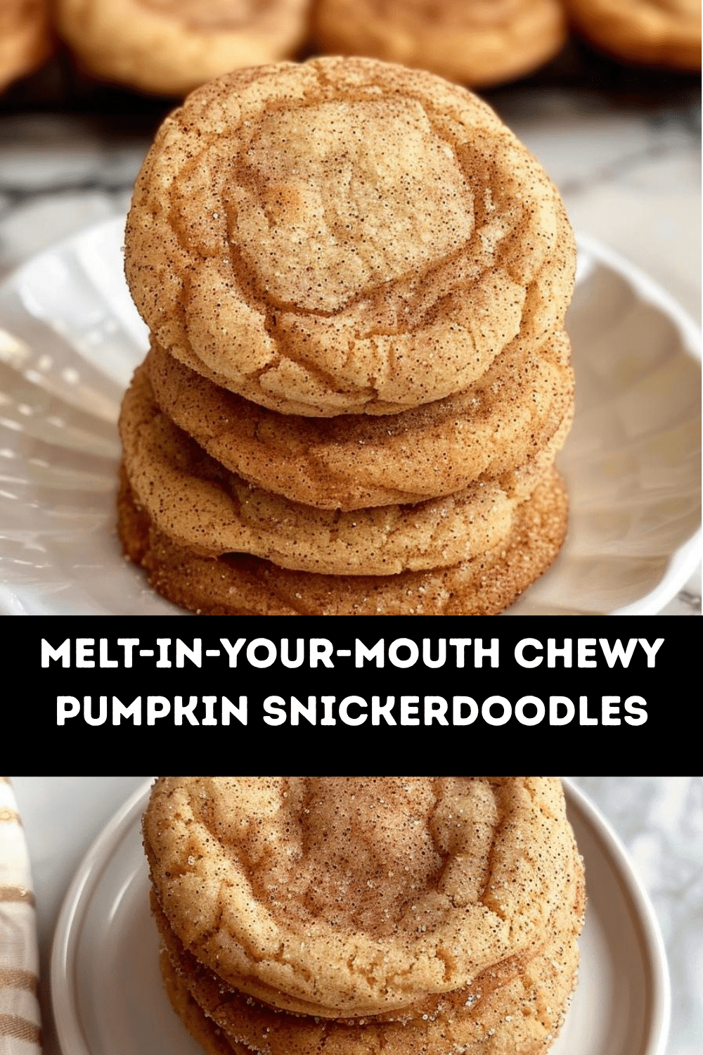 Homemade Chewy Pumpkin Snickerdoodle Cookies with a brown sugar twist