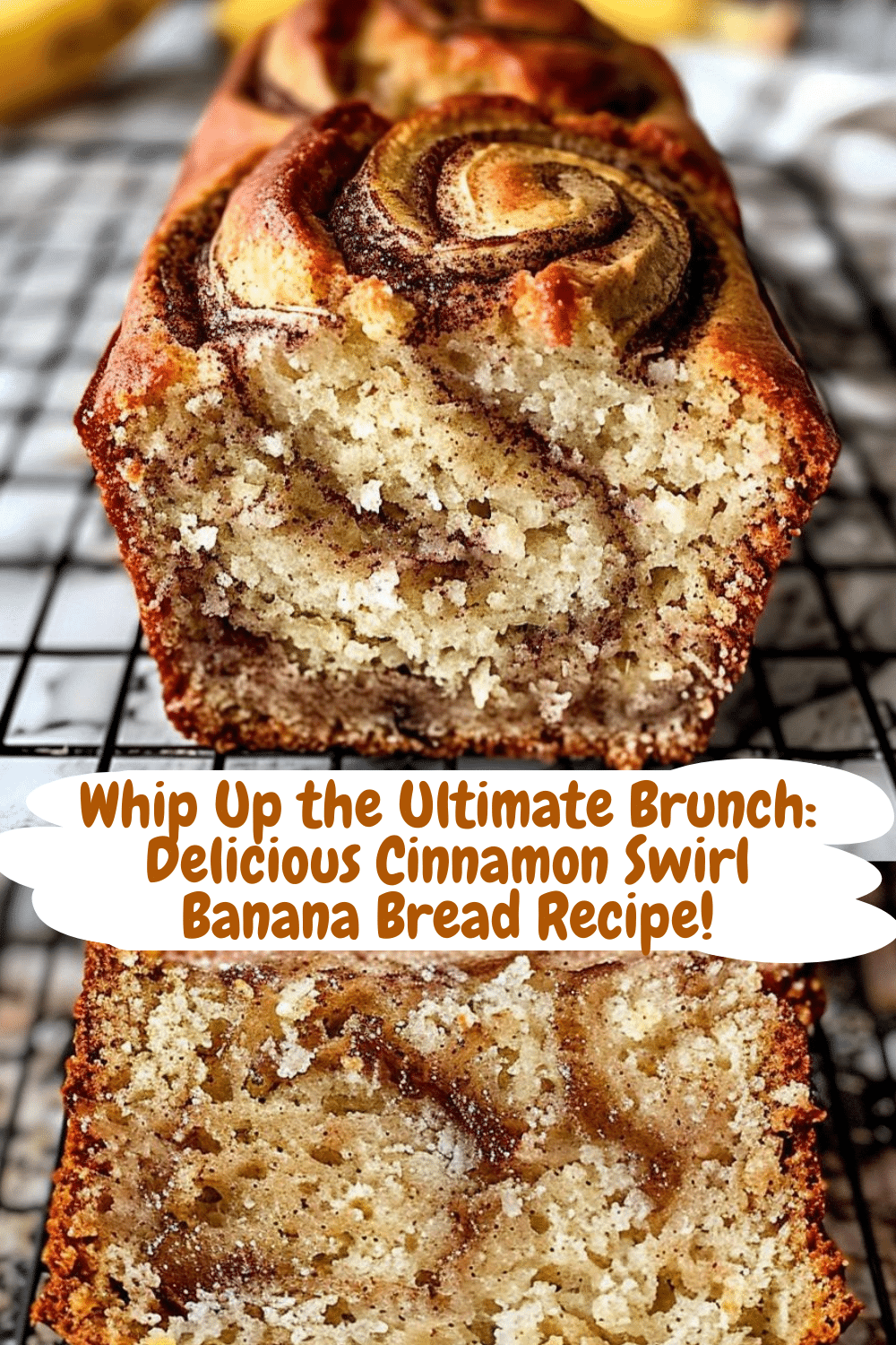 Freshly Baked Cinnamon Banana Bread Banana Bread with Cinnamon Swirl, Freshly Baked
