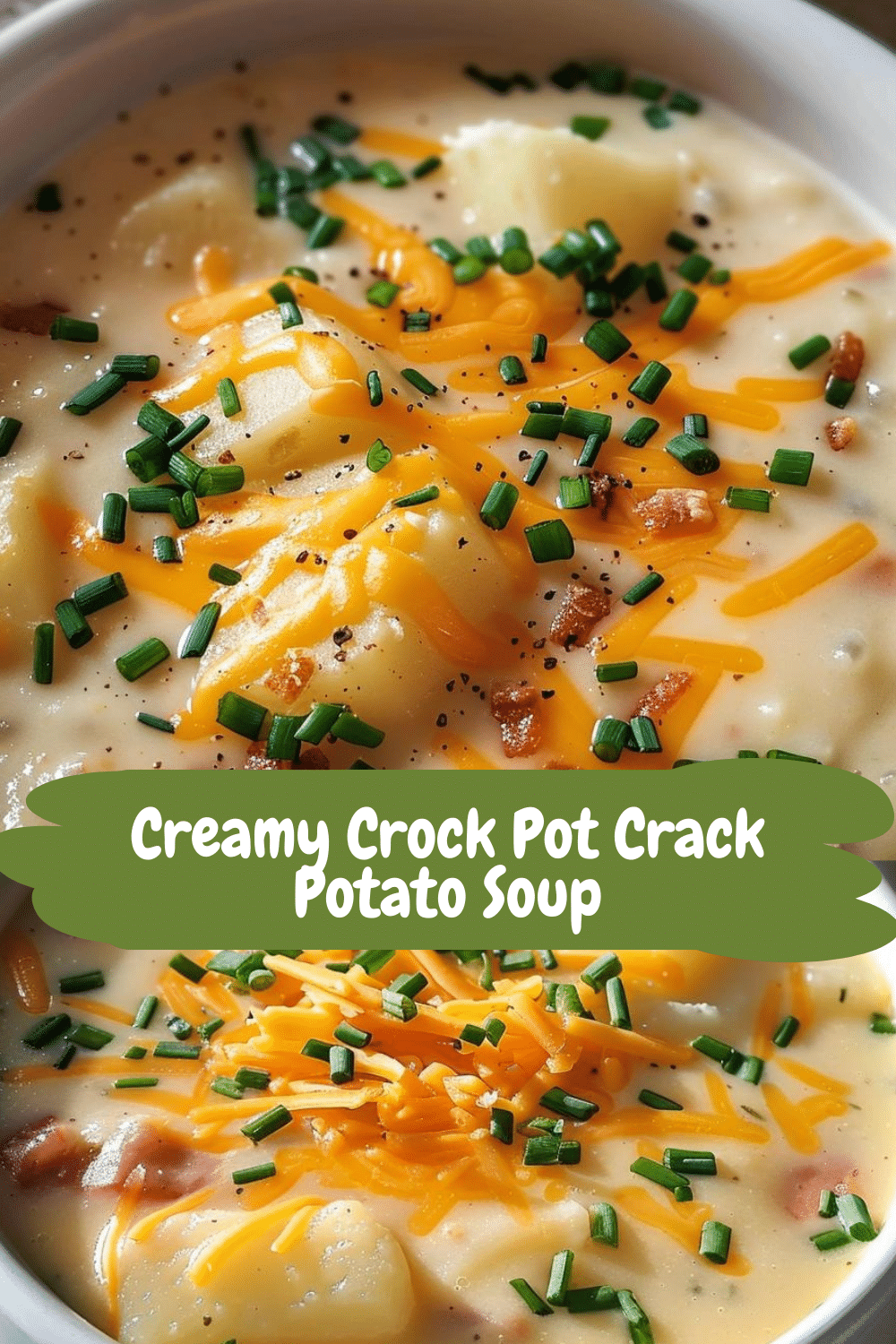 Extra Cheddar Crock Pot Soup Slow Cooker Crack Potato Soup Served with Extra Cheddar
