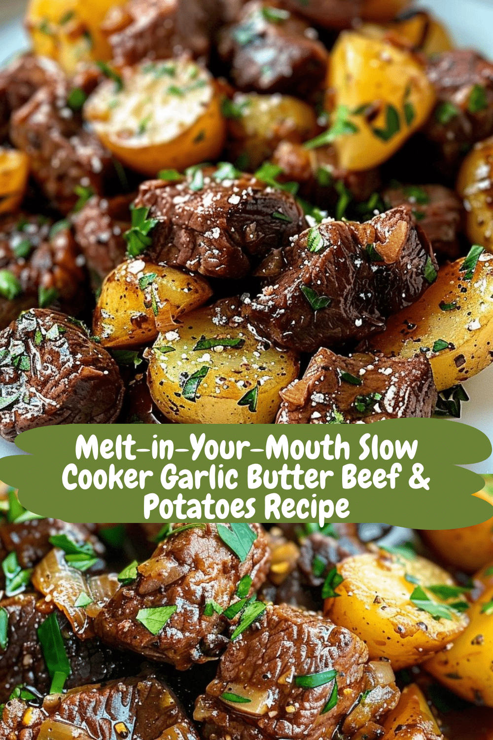 Crockpot Garlic Butter Beef and Potatoes Crockpot Garlic Butter Beef Bites with Baby Potatoes