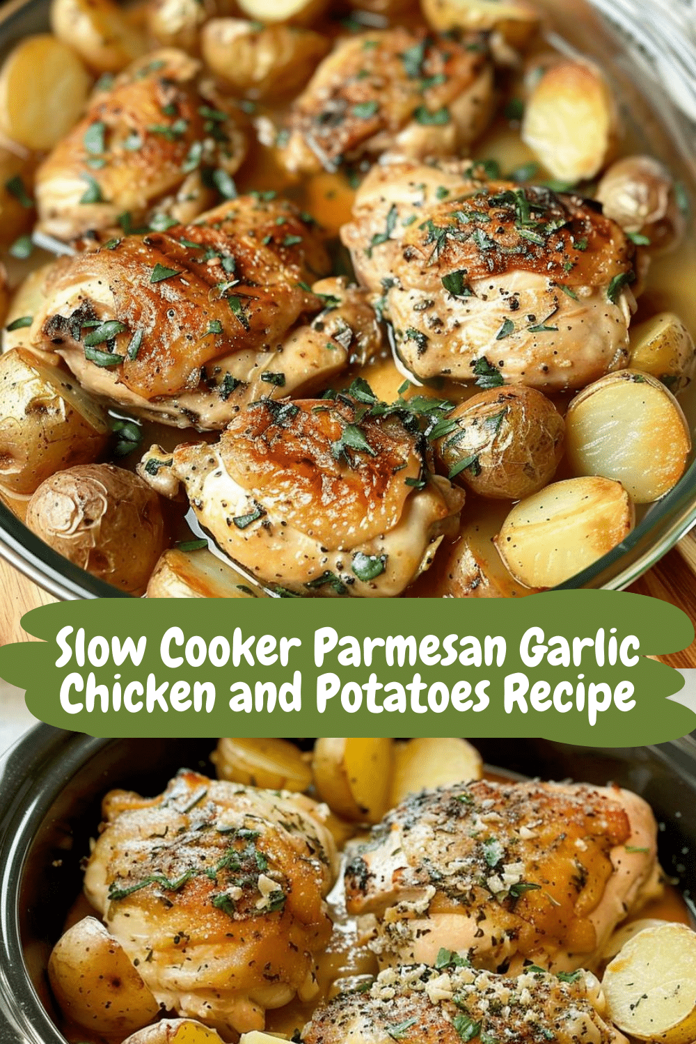 Easy Crockpot Chicken Meal Healthy Crockpot Parmesan Garlic Chicken and Baby Potatoes