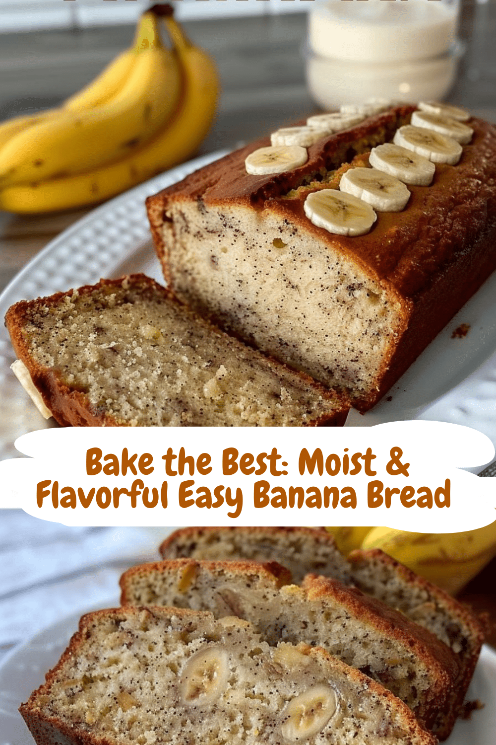 Classic Banana Bread with Vanilla Classic banana bread with 2 bananas and vanilla extract