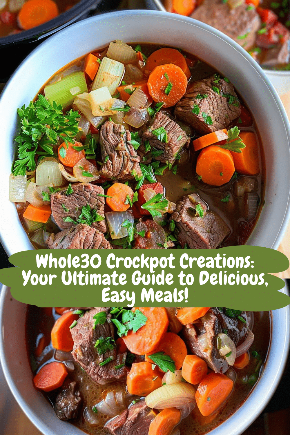 Vibrant Vegetable Crockpot Recipe Whole30 friendly crockpot dish with assorted vegetables on display