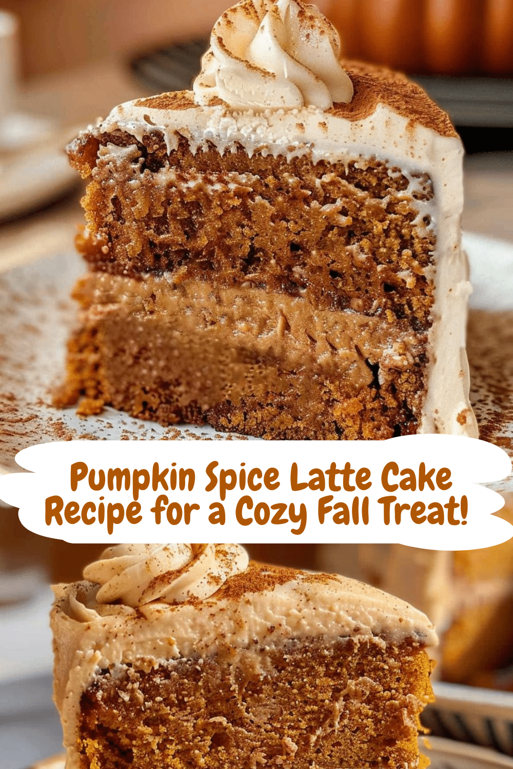 Festive Pumpkin Coffee Cake Decorated Pumpkin Spice Latte Cake for Holiday Baking