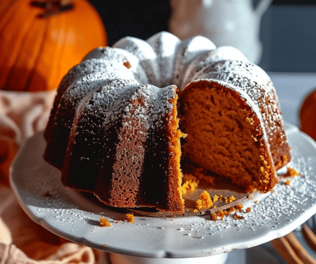 Creamy Frosted Pumpkin Bundt Cake pumpkin bundt cake
