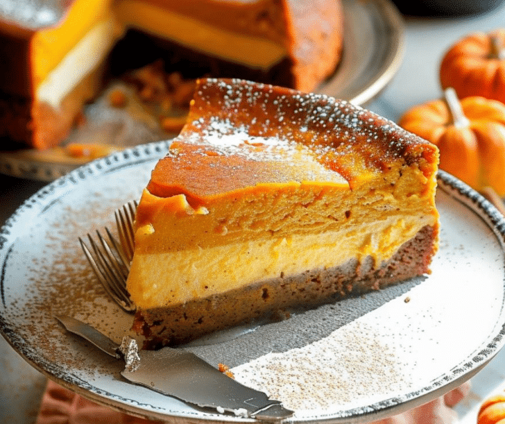 Layered Pumpkin Custard Cake Delight Pumpkin Magic Custard Cake Recipe