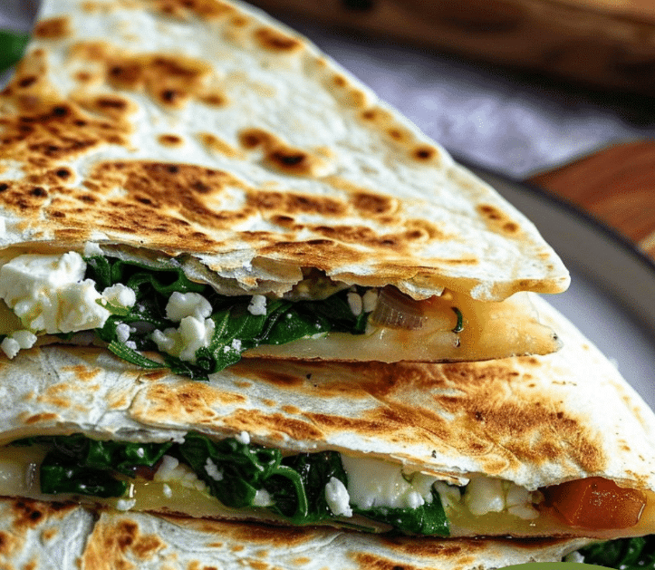 Fresh Spinach Feta Quesadillas Prep Spinach and Feta Quesadillas (20 minutes)