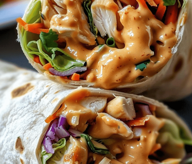 Savory Thai Peanut Chicken Wraps Thai Peanut Chicken Wraps
