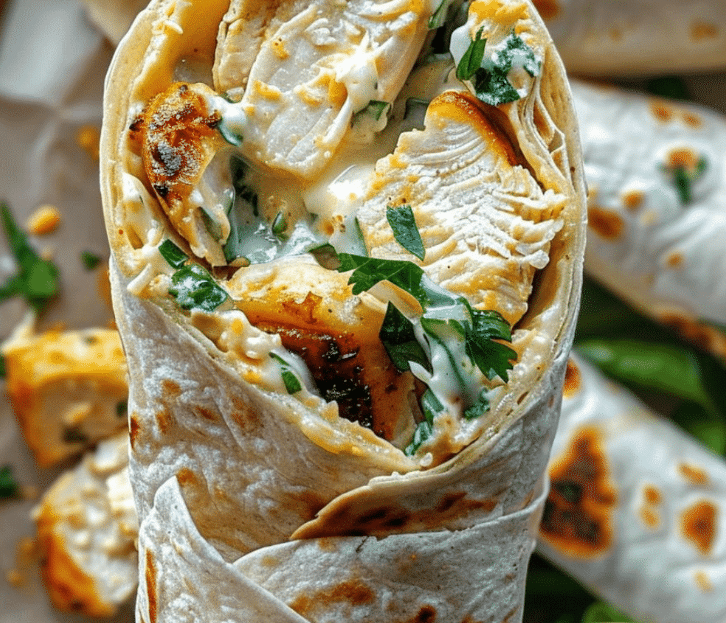 Sizzling Cheesy Garlic Wraps Cheesy Garlic Chicken Wraps