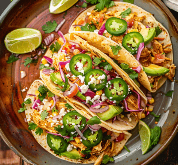 Healthy Crockpot Chicken Tacos