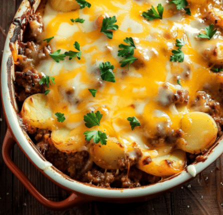 Hobo Casserole with Ground Beef & Potatoes