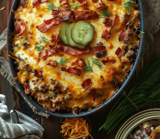 Low-Carb Bacon Cheeseburger Casserole
