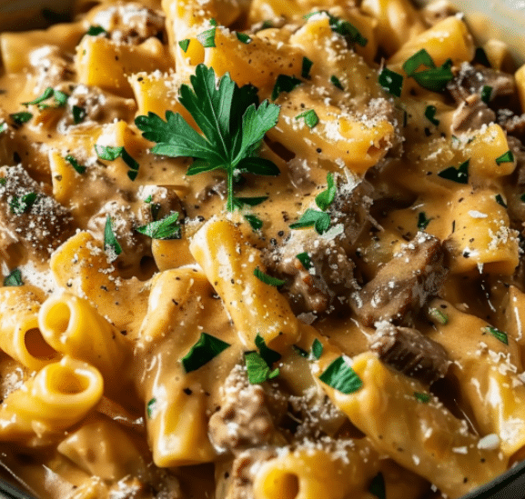Creamy One-Pot Beef Pasta with Garlic Butter