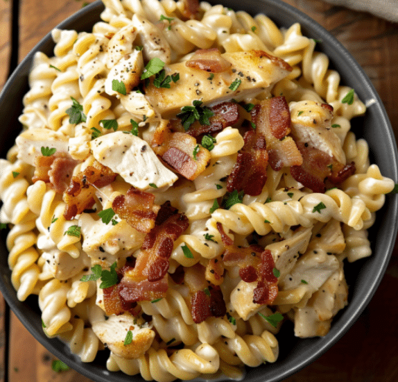 Creamy Chicken Bacon Ranch Pasta