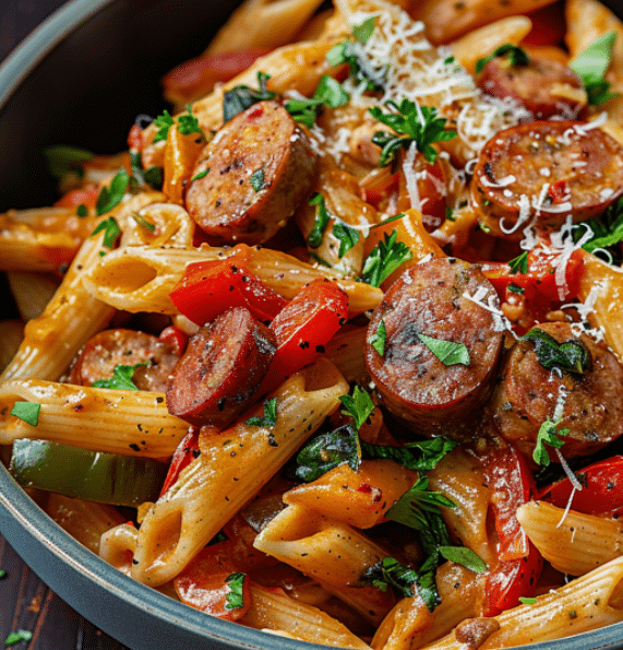 Creamy Cajun Sausage Pasta (One Pot)