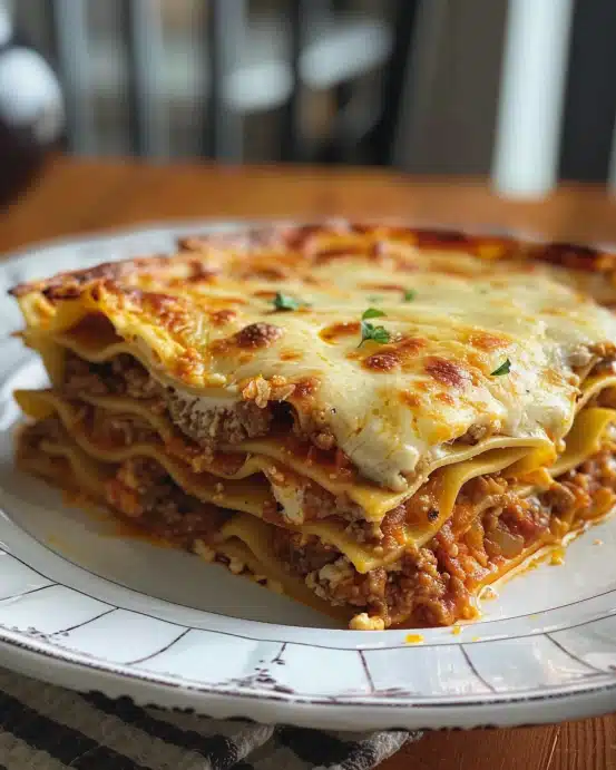 Parmesan Garlic Beef Lasagna