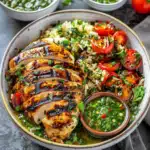 Chimichurri Grilled Chicken Bowl with Garlic