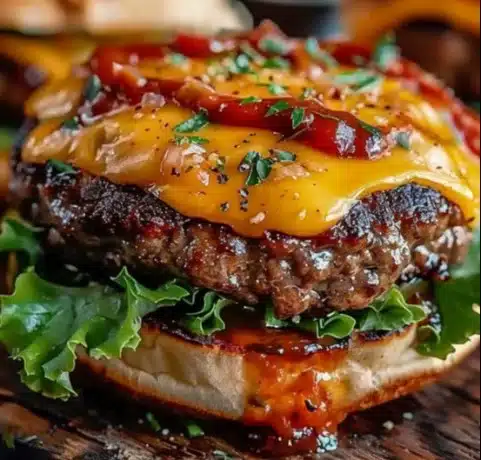Delicious Crack Burgers ready to be enjoyed with fresh toppings and sauces.