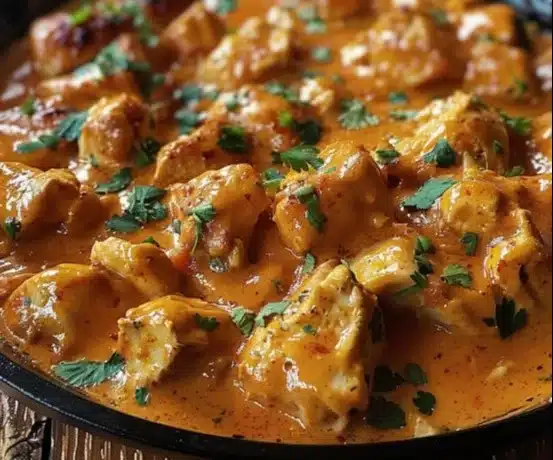 Texas Roadhouse Butter Chicken Skillet served in a rustic dish