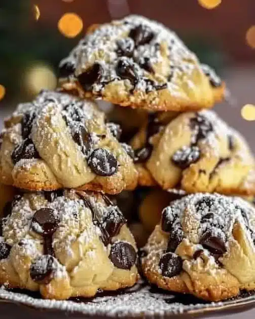 Delicious cannoli cookies with sweet filling and chocolate chips