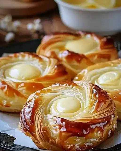 Delicious Cheese Danish pastry with creamy cheese filling