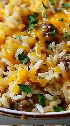 Cheesy Hamburger Rice Casserole