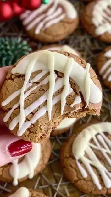 Freshly baked chewy maple cinnamon cookies with white chocolate chips