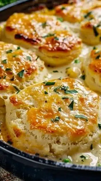 Chicken Pot Pie with Biscuit Topping