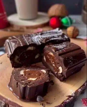 Decadent chocolate brownies with rich filling and smooth chocolate ganache