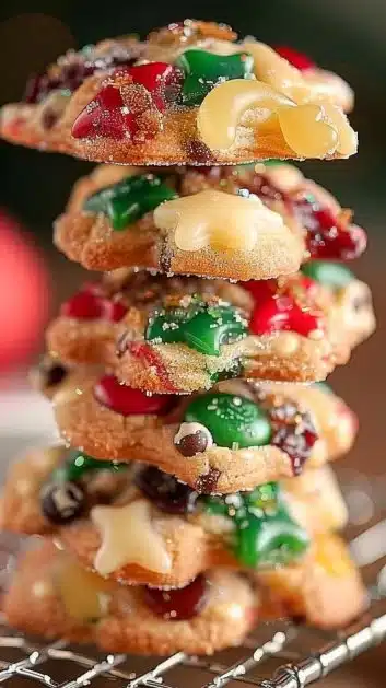 A plate of beautifully decorated Christmas cookies in festive shapes and colors.