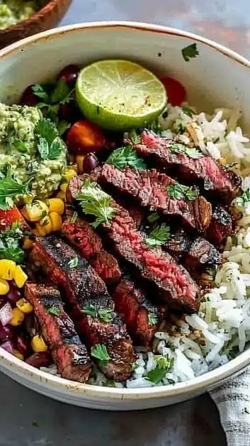 Cilantro Lime Steak Bowls