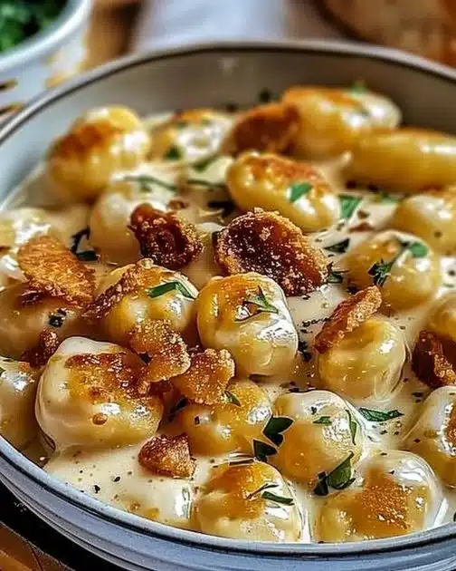 Creamy Crack Chicken Gnocchi dish with tender gnocchi and flavorful chicken