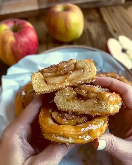 Delightful quick apple cinnamon buns fresh out of the oven