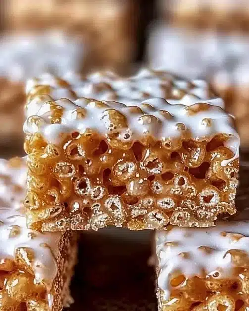 Delicious Gingerbread Rice Krispie Treats on a festive plate