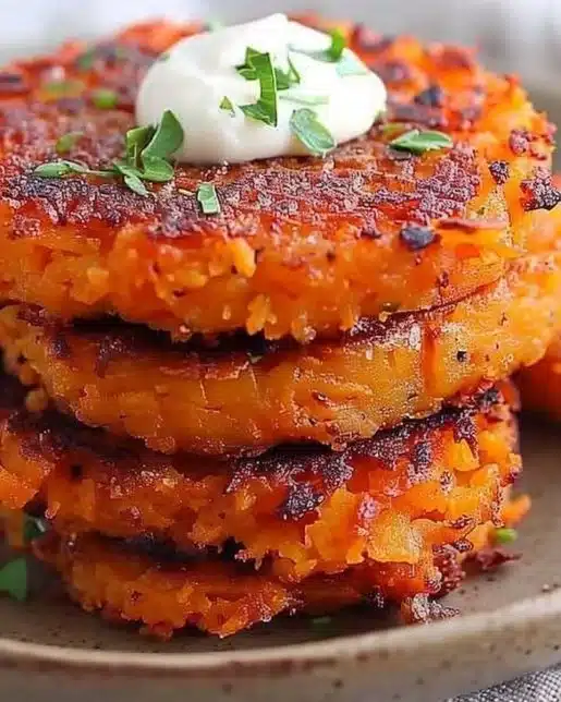 Delicious healthy sweet potato hash browns served on a plate