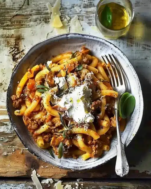 Pumpkin Beef Bolognese dish, a twist on classic beef sauce with pumpkin