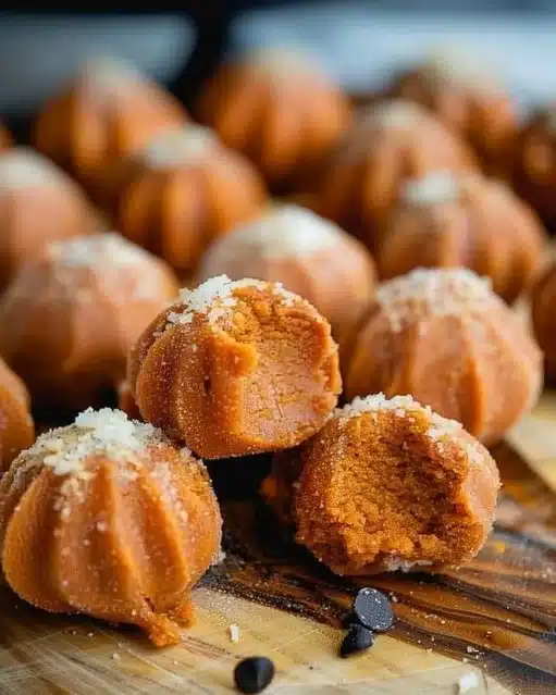 Delicious Pumpkin Cheesecake Truffles displayed on a festive plate