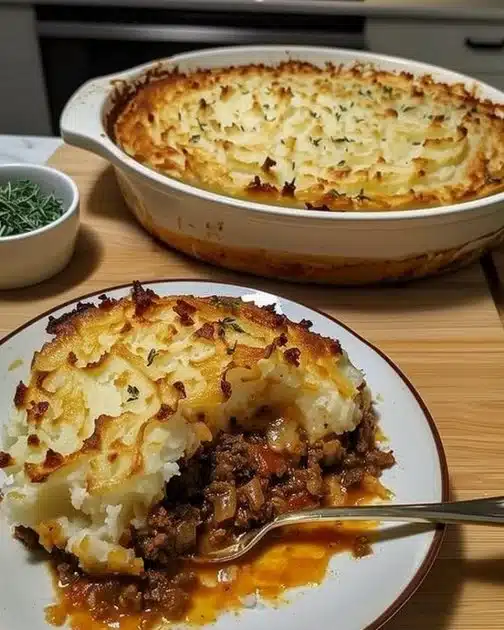 Delicious spiced-up cottage pie topped with creamy mashed potatoes