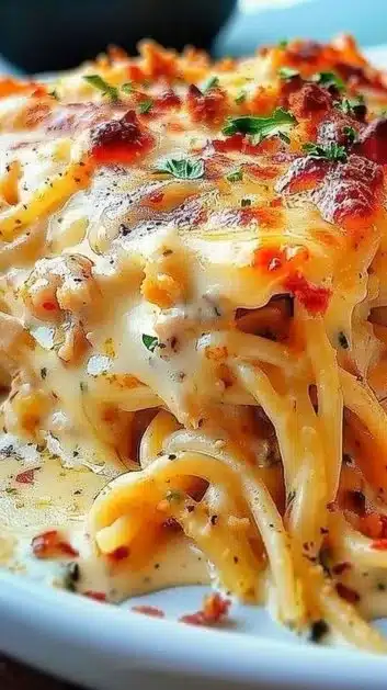 Spicy Southern Cheesy Chicken Spaghetti Casserole