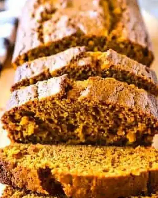 Homemade Vanilla Pudding Pumpkin Bread fresh out of the oven.