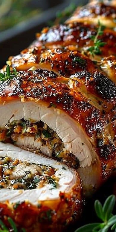Delicious Christmas Stuffed Pork Roast