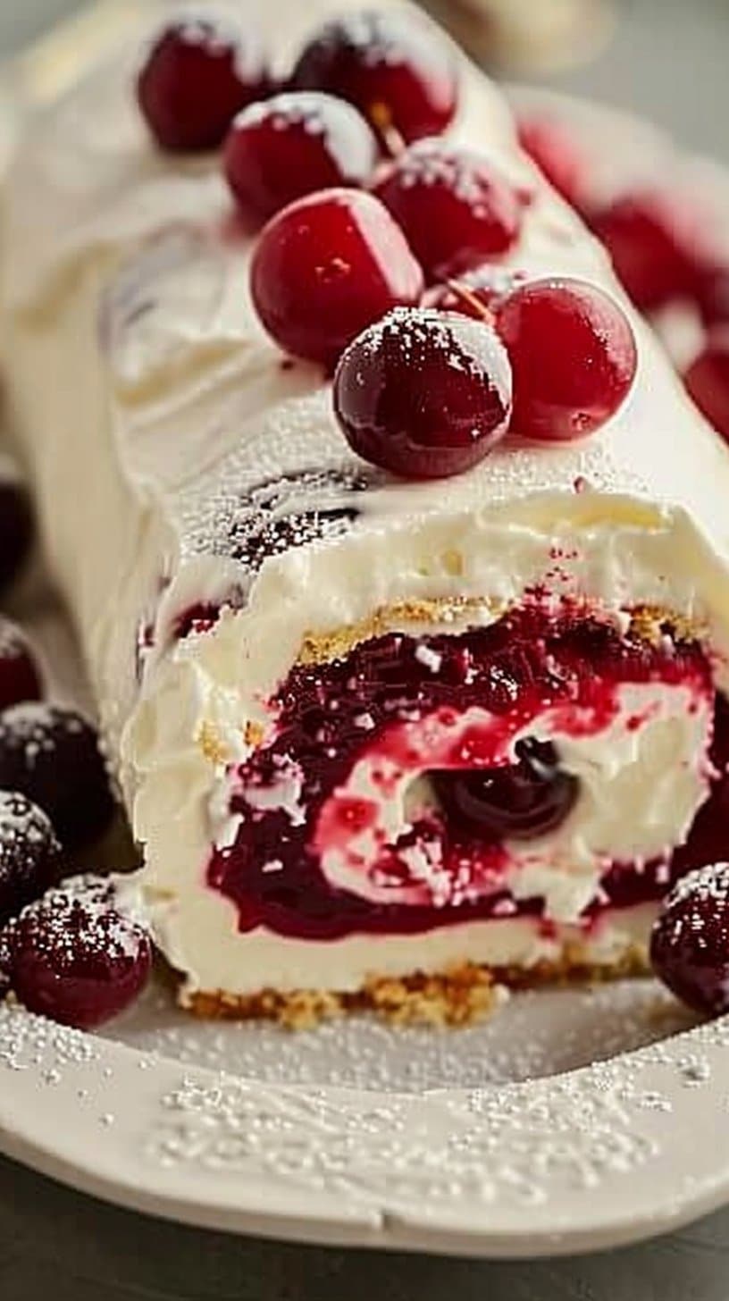 Cherry Cheesecake Cake Roll – A Stunning Dessert That’s Easier Than It Looks!