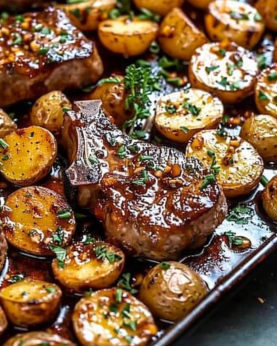 Sheet Pan Pork Chops and Potatoes
