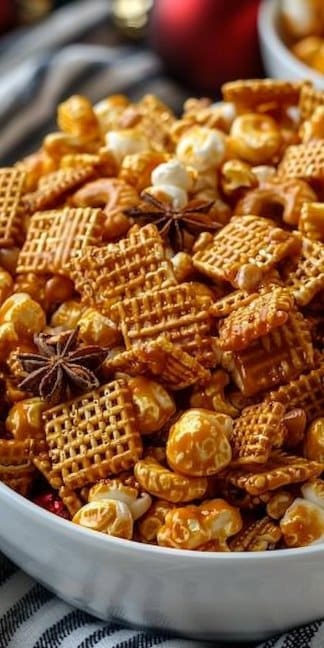 Christmas Caramel Corn Snack Mix – Sweet, Crunchy, and Perfect for Gifting