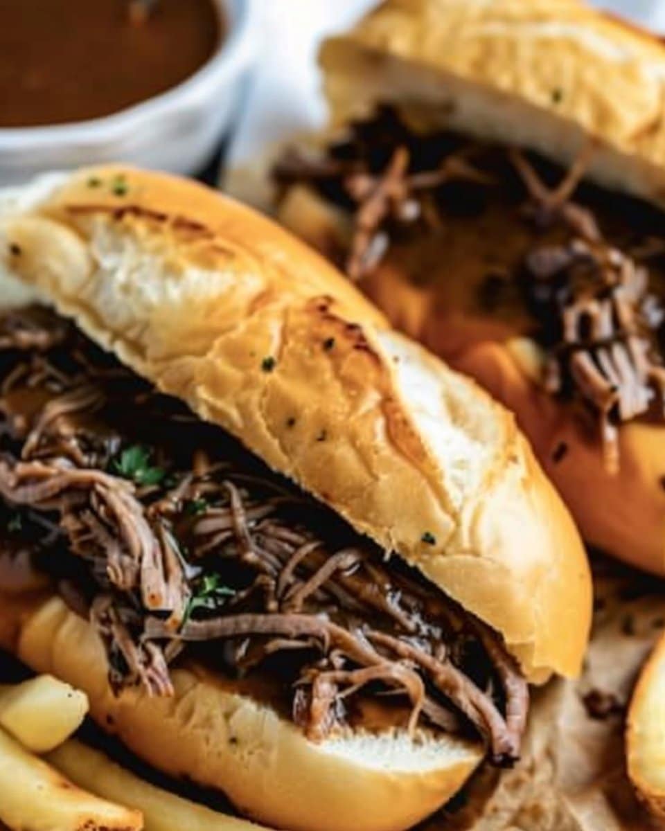 Crockpot French Dip Sandwiches