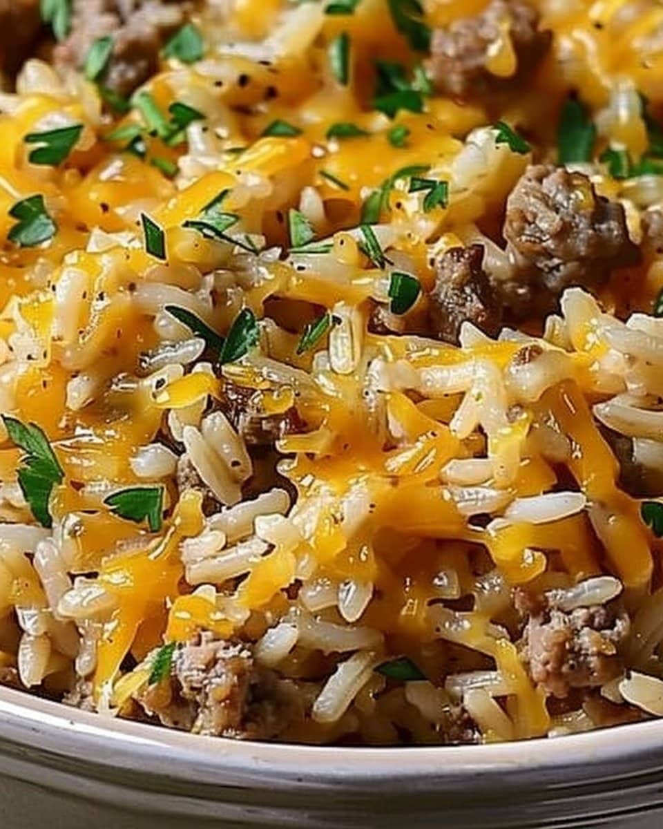 Cheesy Hamburger Rice Casserole